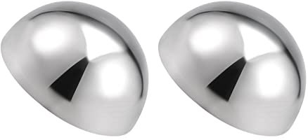 METALLIXITY 304 Acier Inox Demi Boule (32mm/1.26) 2Pcs, Creux Capuchon Boules - pour Main courante Escalier, Maison Jardin, Bureau Espace, Argenté
