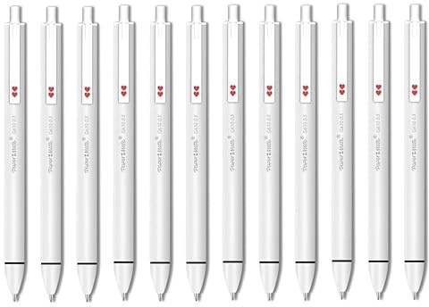 Paper Mate Glide G610 Gel Stylo Pens Retractable Black Ink Colour Fine Point Writing Nib Easy Grip 0.5mm 12 Pack (Black)