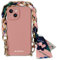Case&Me Cover Con Foulard per iPhone 14 Plus/15 Plus, Morbida Protezione per Fotocamera, Laccio da Polso, Fashion, Rosa