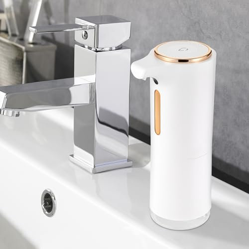 Dispenser di sapone automatico, distributore di sapone elettrico ricaricabile con sensore a infrarossi, distributore automatico di sapone bianco
