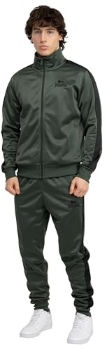 Lonsdale mäns Pember joggingdräkt, oliv/svart, XL, Oliv/svart, XL