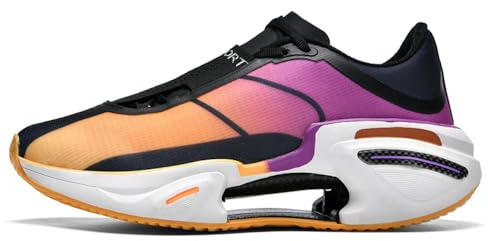 Zapatillas Deportivas Informales for Correr y Baloncesto for Hombre, Ligeras y Transpirables(Orange-Black,43 EU)