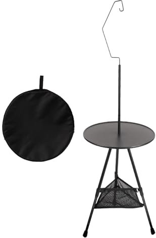 Generico Tavolo Da Campeggio Pieghevole - Tavolo Esterno Portatile con Altezza Regolabile,Multifunzione per Pranzo, Bibite, Laptop e Oggetti con Design Compatto