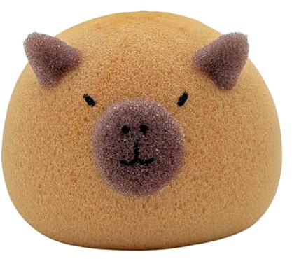 Badsvamp,Badsvamp Mjuk skonsam polering Söt tecknad Capybara Kul | Capybara svampboll för daglig bad duschning Tvätta ansikte Kropps hudrengöring