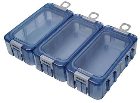 Lot de 3 petites boîtes de pêche étanches et lumineuses pour accessoires de pêche en mer, faciles à transporter