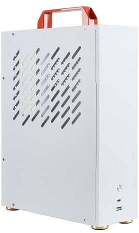 Micro ATX - Funda para PC con asa - SFF Mini ITX/MATX, torre media compacta con paneles de ventilación para construcciones de bricolaje, cine en casa (HTPC) y configuraciones básicas de trabajo