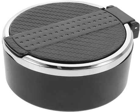 NOLITOY Cendrier de Poche Élégant en Plastique Noir Couvercle pour Voiture, Prévient la Dispersion des Cendres, Accessoire Sûr et Sophistiqué pour Véhicule