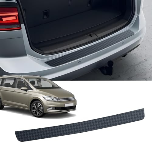 CDEFG Compatible con VW Touran 5T 2015-2025, protección para el Borde del Maletero, protección contra arañazos para Maletero, lámina de TPU autoadhesiva, Fibra de Carbono, Protector de Parachoques