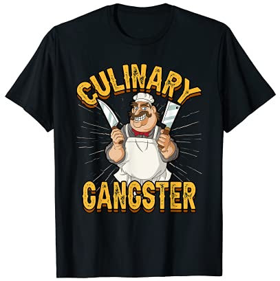 Funny Cook Culinary Gangster Kitchen Knife Baker Chef T-Shirt