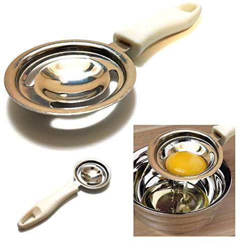 Separauovo Separa Uova Tuorlo in Acciaio Inox Separatore Uovo Estrattore Albume Bianco Giallo
