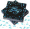 40 Stück Servietten Happy Birthday, Servietten Geburtstag Schwarz Blau, Schwarz Folierte Geburtstagsservietten, Schwarz Blau Deko Geburtstag, 33x33cm für Junge Mädchen Geburtstag Party Deko