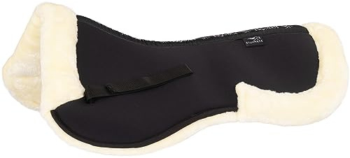 Equinate Memory Foam Sattelpad Austin mit weichem synthetischem Lammfell M - Sattelkissen für Pferd und Pony, Sattel Korrekturpad