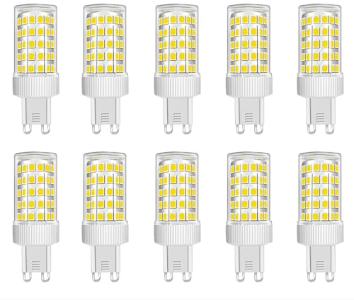 ZFQ Lampadine LED G9 10W, 1000LM Equivalente 100W Alogena, Bianco Freddo 6500K, 220-240V, Non Dimmerabile, Risparmio energetico, Angolo Di Fascio Di 360 °, 10 Pezzi