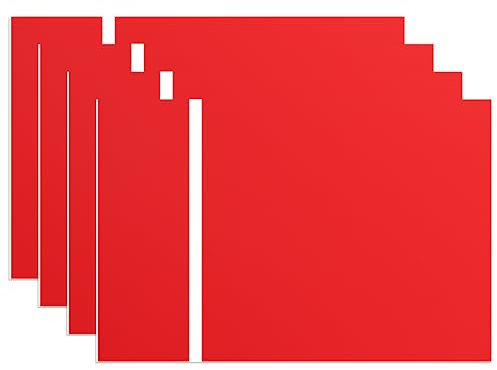 4PCS Placa De Grabado Láser, 30x20cm Señales De Acrílicos De Grabado Láser Placas Acrílicas Para Grabado Láser, Doble Color Placa Grabada Plástico Letreros Personalizados (Rojo-Blanco)