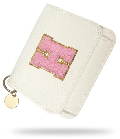 Girls Wallet, Initial Women's Wallets, White Small Wallet for Kids with 5 Card Slots Holder, Personalised Purses Gifts for Girls and Women, Birthday Gift, Christmas Gifts, Travelling Wallets Gift (H)