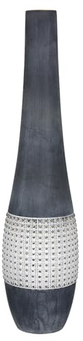 GILDE Vaso da pavimento Brooklyn in ceramica, colore antracite, opaco, altezza 71 cm, diametro 15 cm, soggiorno