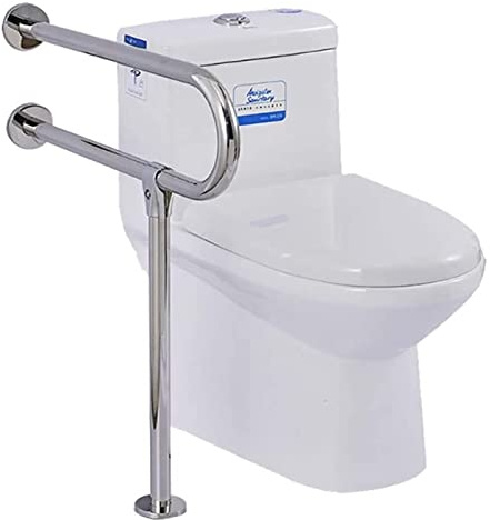 Wannengriff Haltegriff for die Toilette mit Beinen, U-förmiger Griff aus Edelstahl, poliertes Chrom, bodenstehende Haltegriffe