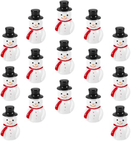 BESPORTBLE 20pcs Christmas Miniature Snowman Ornaments, Resin Snowman Figurines for Diy Crafts, Micro Landscape Decor