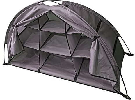 Zhangpu Hopfällbart campingförvaringsskåp tältformad organiserare för skor och kläder 210D Oxfordtyg (vikbar)