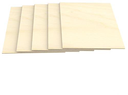 AUPROTEC 5x A5 Sperrholz-Platten Birke 8mm Multiplexplatten (148 mm x 210 mm) Bastel- und Laubsäge-Holzplatten Birke Massiv Multiplex Holz Industriequalität