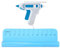 WESTCOTT Mini-Heißklebepistole I Set: inklusive 2 Klebesticks und hitzebeständige Bastel-Unterlage aus Silikon I für Kinder I weiß blau I 7 mm I 10-20 Watt I E-16758 BUNDLE