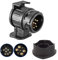 Hsthe Sea Adattatore per rimorchio da 13 pin a 7 pin da auto a rimorchio, per auto e camion Adattatore per gancio di traino nero