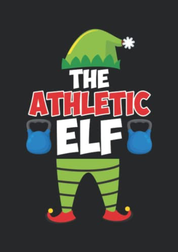 Notizbuch A5 kariert mit Softcover Design: The Athletic Elf Weihnachten Leichtathletik Sportler: 120 karierte DIN A5 Seiten