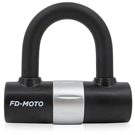 FD-MOTO U Lock Motorcycle Steel Disc Lock High Security Carabiner Lock,Black