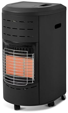 FAVEX - Chauffage d'appoint gaz Calgary - Intérieur - Brûleur céramique Infrarouge - 3 Puissances de Chauffe - Jusqu'à 40 m², Acier, Noir