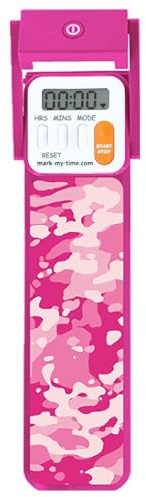 Mark-My-Time Digital Bookmark and LED Book Light - Timer and Bookmark for Kids with LED Book Light, Cool Bookmarks and Reading Incentives, Christmas Gift & Stocking Stuffer - Pink Camo