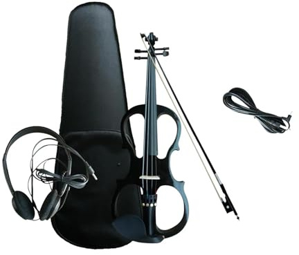 violino per principianti Violino Elettrico 4/4 Con Raccordi Con Custodia Rigida Arco Per Violino Violino Elettronico Per Adolescenti Amante Del Violino (Color : Bk)