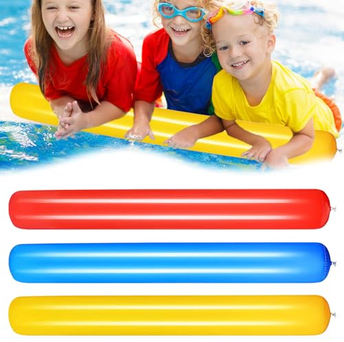 Schwimmnudel Poolnudel 3 Stück 105cm Aufblasbar Verbinder zum Aquaspo