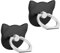 ISKIP 2Pcs Mobile Phone Ring Grips, Cell Phone Ring Stands, 2 Pack Finger Ring Holds for iPhone, Samsung, Huawei and All Smartphones (Cat-Black)