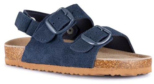 Trespass Kids Casual Sandals Chiron - Memory Foam Footbed, Adjustable Straps, Genuine Suede Upper, Textile Lining, Suede Insole, PCU Cork + EVA Outsole Navy