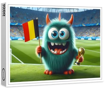 raxxa Premium pussel | Det belgiska whimsical monstret av fotboll EM 2024 | 1 000 bitar