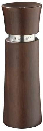 Zassenhaus Pfeffermühle WIESBADEN 17 cm, Edles Akazienholz, Hochleistungskeramik-Mahlwerk, Präzise Mahleinstellung von pulverfein bis grob, Für verschiedene Gewürze geeignet