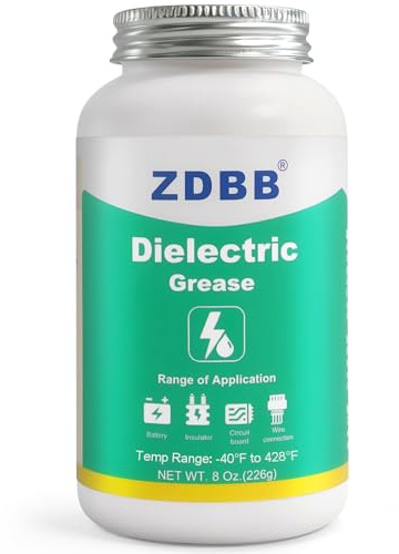 ZDBB Dielectric Grease for Automotive Electrical Connectors, Electric Silicone Paste with a Brush, Di Electric Grease Spark Plug, Battery Terminal, Wiring, Marine Against Salt Corrosion 8 oz (1pcs)