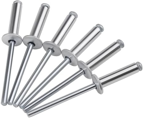 30 pezzi GB12618 Rivetti ciechi a testa bombata in alluminio con mandrino a rottura tonda Rivetti a chiodo con gambo Mandrino di scarico(10mm,M2.4 (50Pcs))