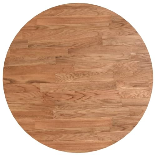 Homgoday Runde Tischplatte Hellbraun ?40x1,5 cm Behandeltes Eichenholz Desktop Model342959