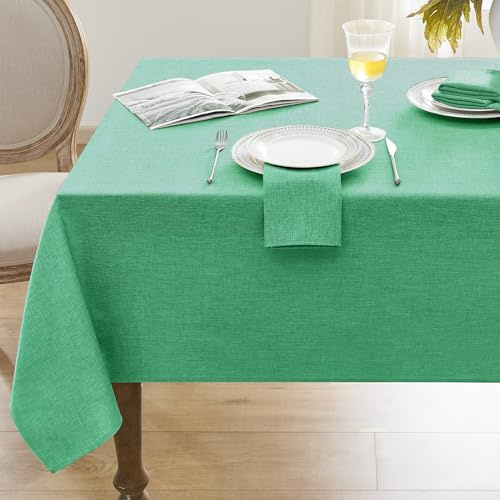 Softalker Tablecloths Teal 140x200cm Rectangular Outdoor Spring Table Cloth washable Tablecloth water resistant Table Cover for Party Birthday Picnic BBQ dining table Kitchen decorations,78x55 inch