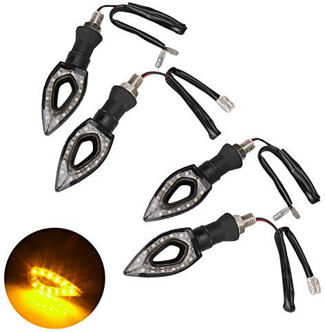 Twilight Garage 4PCS Universal Motorcycle Motorbike LED Turn Signal Indicator Light Blinker Amber for Yamaha R1 R6 FZ6 FZ1 FZ FJR Fazer XT WR TT-R