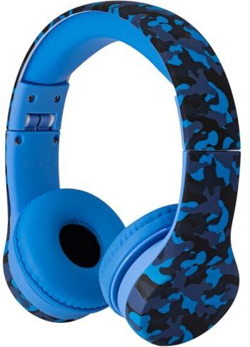 Snug Play+ - Cuffie per bambini con limitazione del volume per bambini (ragazzi/ragazze), colore: blu mimetico