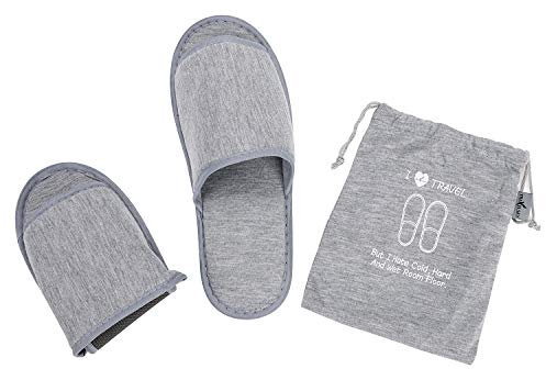 XINCHIA Portable Travel Slippers Foldable Open Toes Sandals Non-Disposable Cotton Hotel Spa Slippers Guest Room Unisex Indoor House Floor Footwear Anti-skid Business Travel Trip Flight Shoes Footwear