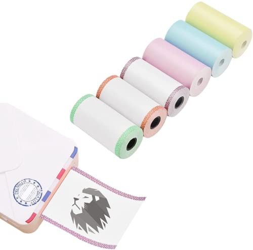 AFASOES 6 Rollen Thermopapier 57mm*30mm Thermodrucker Thermorollen Bunt Nachfülldruckpapier Rechnungseingang Thermopapierrollen für mini drucker PeriPage A6 (Pink Blau Gelb Lila Grün Rot)