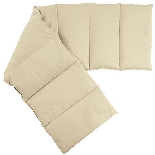 Cojín de semillas de colza, 75 x 20 cm, 8 cámaras, color blanco crudo