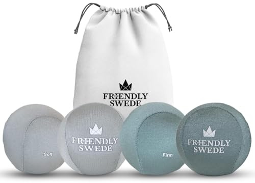 The Friendly Swede Stress Balls for Adults — 4 Pack of Squeeze Balls for Grip Strength Training, Stress Relief & Hand Therapy - Hand Exercise for Grip Strength with 2 Resistance Levels