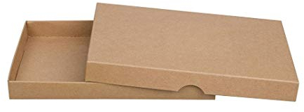 Natürlich verpacken Faltschachtel 13,6 x 19,6 x 2,0 cm, Braun, mit Deckel, Jade Kraftkarton - 10er Set