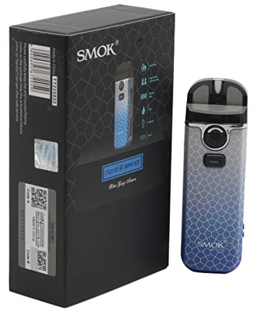Smok Nord 4 Kit 80-W-Vape-Gerät Eingebauter 2000-mAh-Akku 4,5-ml-RPM 2-Kartusche 0,16 Ohm RPM 2 Mesh Coil No Nicotine Blue Grey Armor