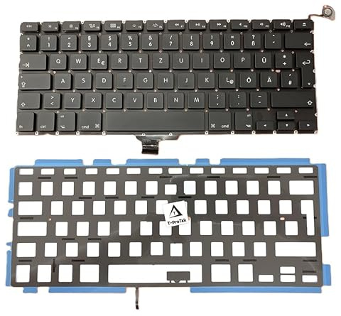 T-ProTek DEUTSCHE - Schwarz Tastatur mit Beleuchtung kompatibel für MacBook Pro 13 A1278 Mid-2010