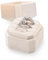 Papten Exquisite Samt Hochzeit Ring Box 3 Slot Ring Geschenk Box Geschenkboxen für die Verlobung (Beige)